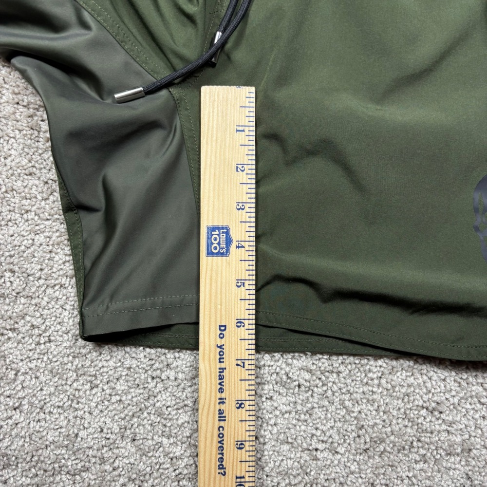 Gymreapers Mens Medium Training Shorts Olive Green Skull Logo Inseam 6 Inch - Picture 5 of 7
